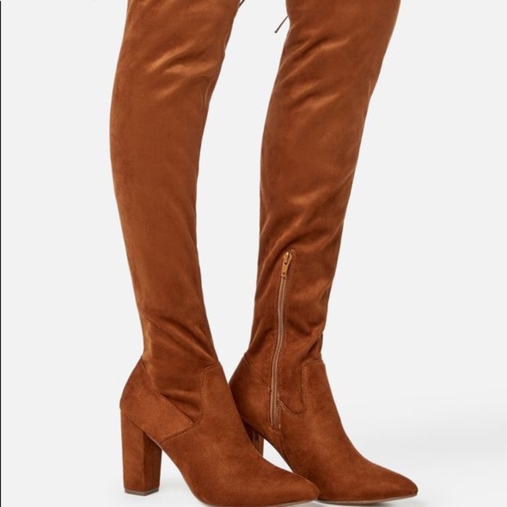 Mariam Over-The-Knee Boot in Cognac by JUSTFAB - Picture 2 of 6